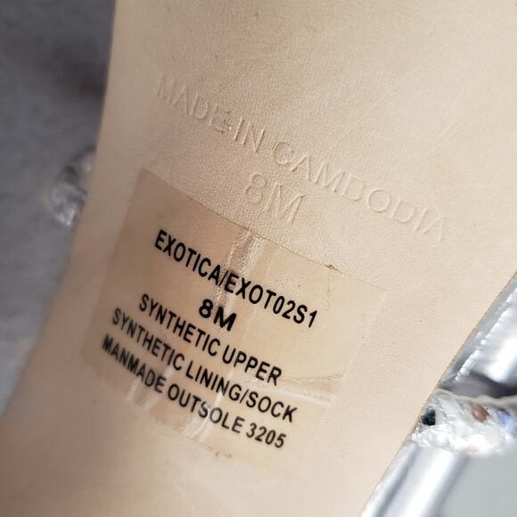 Steve Madden Exotica Heels Metallic Silver Snake Size 8 SMAD-WZ1229 Wrap-around - Picture 8 of 12